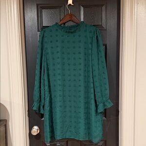 Chic Teal Long Sleeve Dress